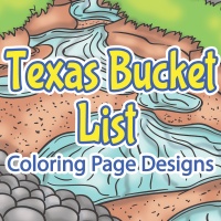 Texas Bucket List Coloring Page Designs