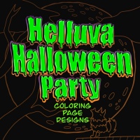 Helluva Halloween Party Coloring Page Designs