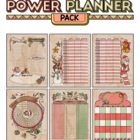 Colorful Power Planner Pack - Vintage Santas