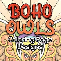 Boho Owls Coloring Page Designs
