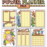 Colorful Power Planner Pack - Hummingbirds