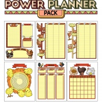 Colorful Power Planner Pack - Barnyard Chickens