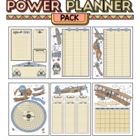 Colorful Power Planner Pack - Vintage Airplanes