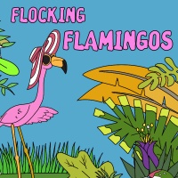 Flocking Flamingos Coloring Page Designs