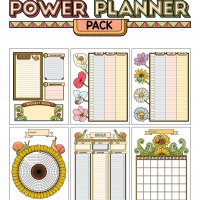 Colorful Power Planner Pack - Snails & Flowers
