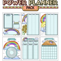 Colorful Power Planner Pack - Rainbows