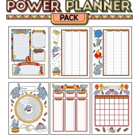 Colorful Power Planner Pack - Elephants