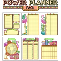 Colorful Power Planner Pack - Lawn Flamingos