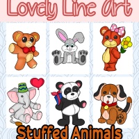 Colorful Lovely Lineart - Stuffed Animals