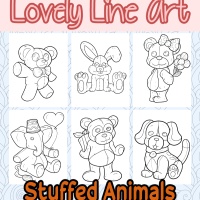 Lovely Lineart - Stuffed Animals
