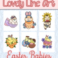 Colorful Lovely Lineart - Easter Babies