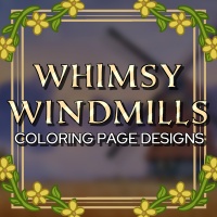 Whimsy Windmills Coloring Page Designs