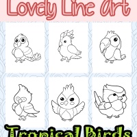 Lovely Lineart - Tropical Birds