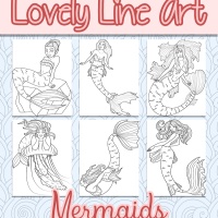 Lovely Lineart - Mermaids