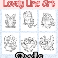 Lovely Lineart - Owls