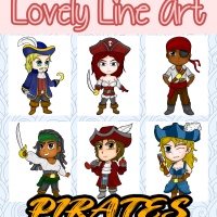 Colorful Lovely Lineart - Pirates