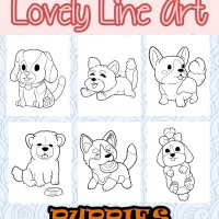 Lovely Lineart - Puppies