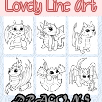 Lovely Lineart - Dragons