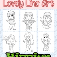 Lovely Lineart - Hippies