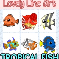 Colorful Lovely Lineart - Tropical Fish