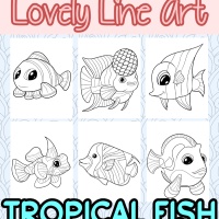 Lovely Lineart - Tropical Fish
