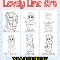 Lovely Lineart - Nativity