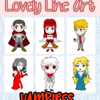 Colorful Lovely Lineart - Vampires