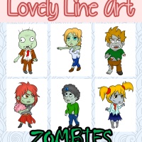 Colorful Lovely Lineart - Zombies