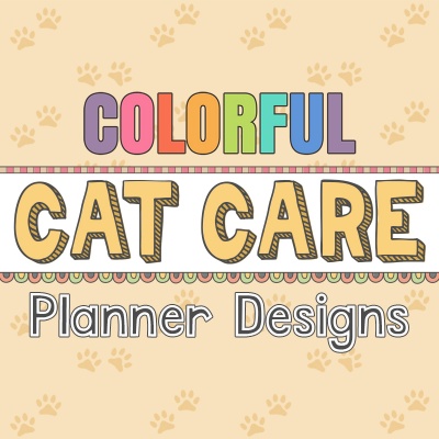 Colorful Cat Care Planner Designs