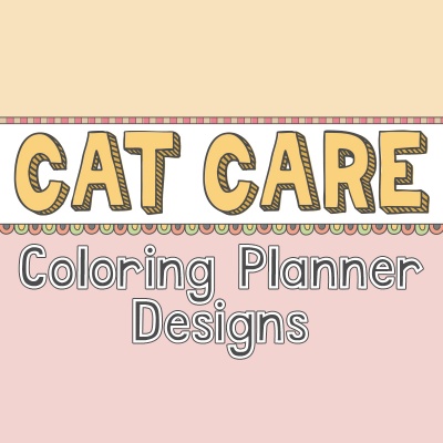 Cat Care Coloring Planner Designs