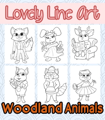 Lovely Lineart - Woodland Animals