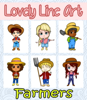 Colorful Lovely Lineart - Farmers