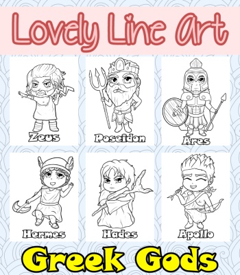 Lovely Lineart - Greek Gods