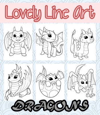 Lovely Lineart - Dragons
