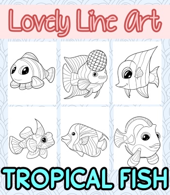 Lovely Lineart - Tropical Fish