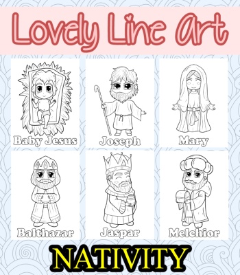 Lovely Lineart - Nativity