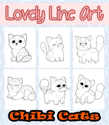 Lovely Lineart - Chibi Cats