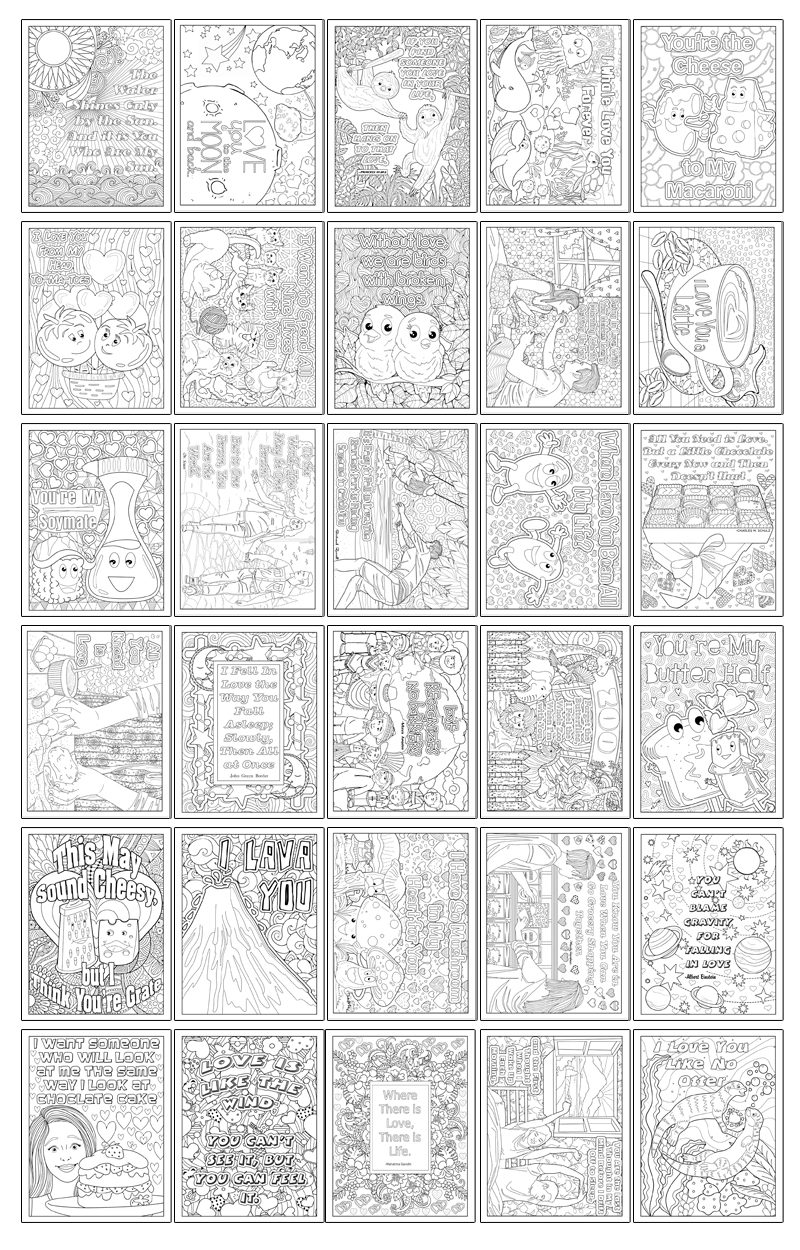 Color of Love Coloring Page Designs